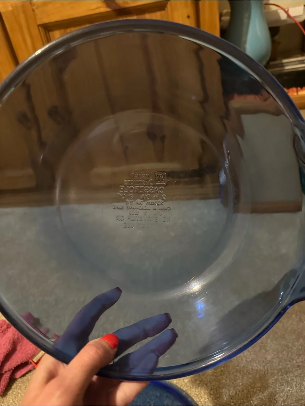 Anchor Hocking Deep Blue Glass Covered Casserole